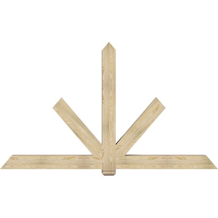 Ekena Millwork Kennewick Rough Sawn Timber Gable Bracket, Douglas Fir, 96"W x 56"H x 6"D x 6"F, 14/12 Pitch GBW096X56X0606KEN00RDF
